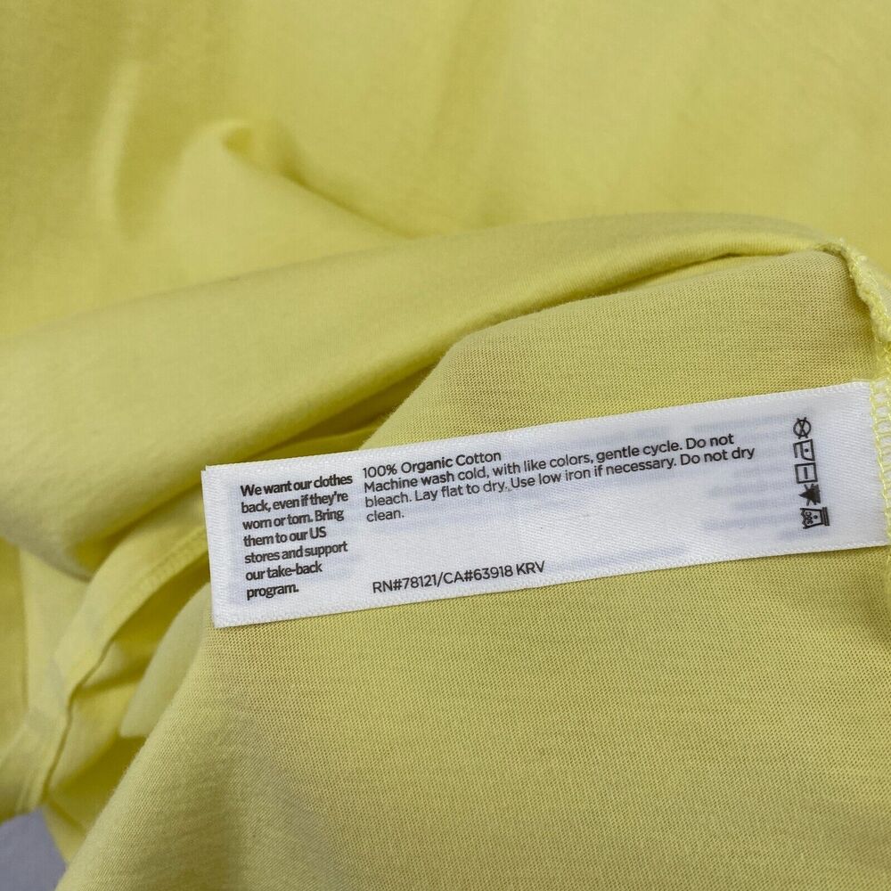 EILEEN FISHER Top S Organic Cotton Jersey Crewneck Short Sleeve Yellow - Picture 8 of 13